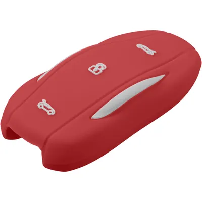 Produktbild von PhoneNatic Silikon Schlüssel Hülle kompatibel mit der Tesla Model S/X/3 3-Tasten Fernbedienung in rot Funkschlüssel 3-Key