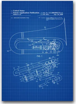 Produktbild von Poster - Canvas - Leinwand - 59,4 cm x 84,1 cm - Fotoposter - Leinwandkunst - Shulder Marschieren Tuba US-Patent