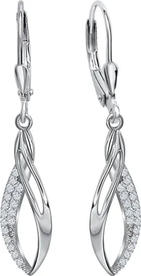Produktbild von V Ohrhänger 925 Silber CZ weiß
