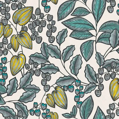 Produktbild von Profhome 377551-GU Blumen Vliestapete Floral matt blau weiß gelb 5,33 m2