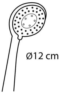 Produktbild von Handbrause 12 cm, 3 Strahlarten, mit 1,5 m Duschschlauch, schwenkbarem Halter, Schwarz