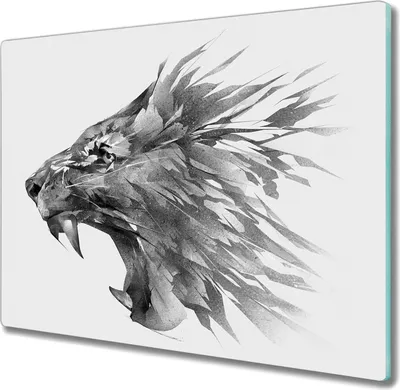 Produktbild von Coloray Hackbrett Küchenbrett Kochplattenabdeckung Schneidebrett Herdabdeckplatte 60x52 cm - Tierlöwe