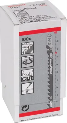 Produktbild von Stichsägeblatt T 244 D Speed for Wood, 100er-Pack