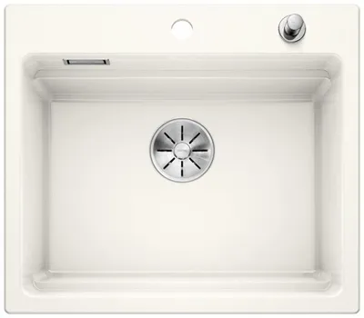 Zdjęcie produktu dla BLANCO Zlewozmywak wbudowywany ETAGON 6 ceramiczny PuraPlus, odpływ InFino, krystaliczna biel z połyskiem