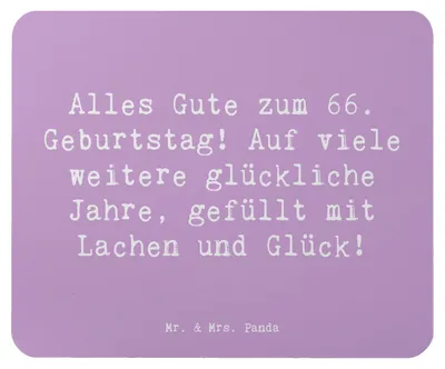 Produktbild von Mr. & Mrs. Panda Mauspad Spruch 66. Geburtstag Glückwünsche - Lavendeltraum - Geschenk, laptop mousepad, pc mausunterlage, Geburtstagsgeschenk, computermatte, Geschenke