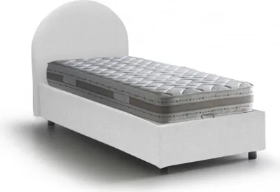 Produktbild von Einzelbett Dcolpan, Containerbett mit Stoffbespannung, 100%  Italy, Frontöffnung, inklusive Matratze 80x190 cm, Weiß