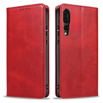 Produktbild von Handyhülle für Huawei P20 Pro Kunstleder Flip Cover Hülle Klapphülle Case Kartenfach Farbe: Rot