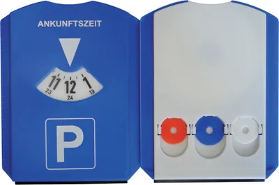 Luxus Parkscheibe Aus Kunstleder - Weiche Auto-Parkscheibe 11x15cm Blau