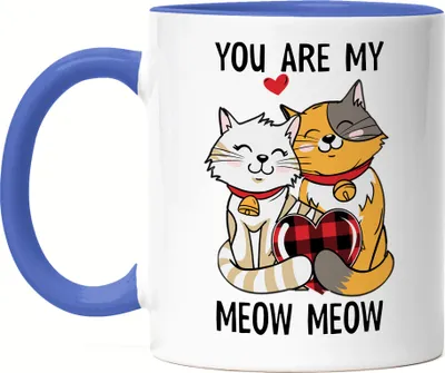 Produktbild von You Are My Meow Meow Tasse Blau Freundin Freund Katzenbesitzer Valentinstag