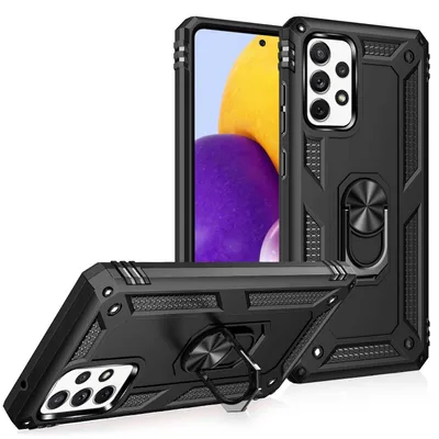 Immagine prodotto di NALIA Anello custodia per cellulare per Samsung Galaxy A72, copertura in silicone e custodia rigida antigraffio nero