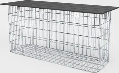 Produktbild von Gartenbank 102 x 50 x 32 cm MW 5 x 10 cm feuerverzinkt, mit Recyclingauflage in anthrazit