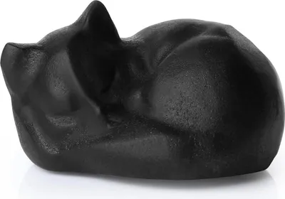Image de Obsidian chat cristal Décor figure 1,6 pouces mat pierres de guérison noir