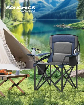 Produktbild von SONGMICS Campingstuhl, Klappstuhl mit Getränkehalter, Angelstuhl, klappbar, bis 205 kg