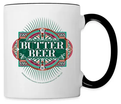 Produktbild von Spreadshirt Phantastische Tierwesen 3 Butterbier Tasse Zweifarbig, One size, Weiß/Schwarz