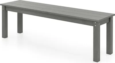 Obrázok produktu pre KOMFOTTEU záhradná lavička z HDPE pre 2-3 osoby, záhradná lavička s lamelovým sedákom a povrchom v tvare dreva, na terasu, do parku, na dvor, na terasu, odolná proti poveternostným vplyvom (sivá)