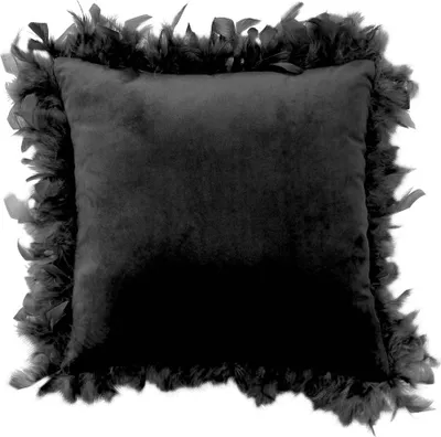 Image de Coussin décoratif en velours 40 x 40 cm Qirin Black