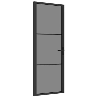 Produktbild von vidaXL Innentür 76x201,5 cm Schwarz ESG-Glas und Aluminium
