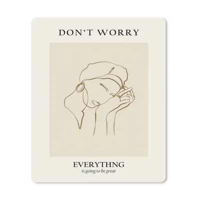 Produktbild von MuchoWow® Mauspad Mousepad Frau - Linienkunst - Zitate - Text 19x23 cm - Mousepads - Maus Mat - Pad - Mausunterlage - Mauspads - Spielen