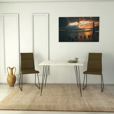 Obrázok produktu pre Skye Decor, Sandalf Square - Marmo, stoly, čierna farba, 90 x 75 x 90 cm