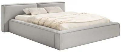 Produktbild von Selsey Tilves Low – Polsterbett 180x200 mit Bettkasten und Lattenrost, Chenille, hellgrau