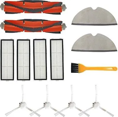 Produktbild von YanBan Ersatzset für Xiaomi Mijia 1C STYTJ01ZHM Dreame F9 Roboterstaubsauger Enthält 2 Hauptbürsten, 4 Filter, 2 Mopps, 4 Seitenbürsten und 1 Reinigungsbürste