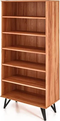 Produktbild von Bücherregal Rolo Kernbuche massiv 91x185x45 cm mit 6 Fächern und Metallbeinen