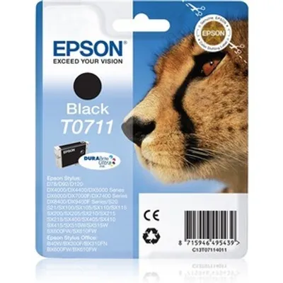 Produktbild von Epson Singlepack Black T0711 DURABrite Ultra Ink, Schwarz, Tinte auf Pigmentbasis, 7,4 ml, 1 Stück(e), 250 Seiten