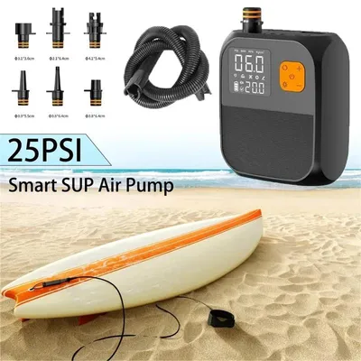 Zdjęcie produktu dla Elektryczna pompka do desek SUP - Przenośna pompka powietrzna - 25 PSI - Do nadmuchiwanych desek stand-up paddle, kajaków i łodzi