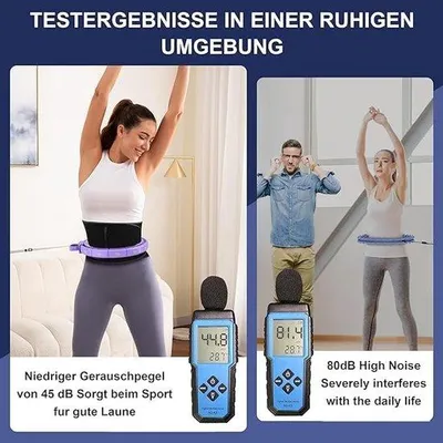Produktbild von Famanu Smart-Hula-Hoop für Erwachsene und Anfänger - Abnehmen, mit Zähler und Noppen, lavendelfarben