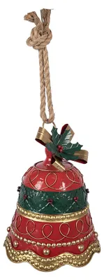 Obrázok produktu pre Clayre & Eef Vianočná dekorácia figúrka zvonček Ø 24x31 cm červená kovová