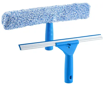 Productafbeelding van Elalove set van 2: raamreiniger met raamtrekker van 35 cm en raamwisser van 37 cm