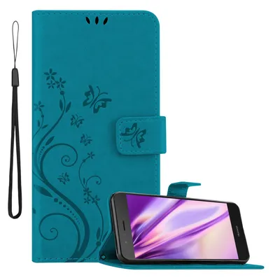 Produktbild von Cadorabo Hülle für Huawei P9 LITE 2016 / G9 LITE Schutz Hülle in Blau Schutzhülle Handy Hülle Etui Case Blumen Flower