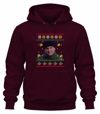 Productafbeelding van Harry Kevin - Alleen thuis - Kerstcadeau - Lelijke kersttrui - Kersttrui/hoodie - Uni - Burgundy (bordeauxrood) - Maat M