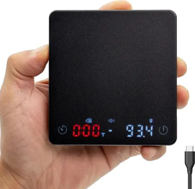 Obrázek produktu pro INF Mini digitální kávová váha s časovačem, LED displejem a USB nabíjením