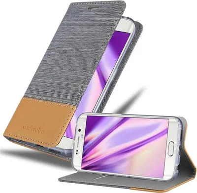 Obrázek produktu pro Pouzdro Cadorabo pro Samsung Galaxy S6 EDGE Protective Case in Grey Pouzdro na mobilní telefon typu kniha Cover Cover