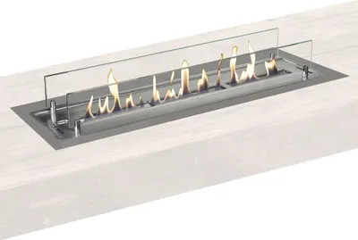Produktbild von Xaralyn Ethanol-Kamin - Ethanolbrenner XL mit Einbauprofiel - gebürsteter Edelstahl - 3,5 kW Heizung - einfach einzubauen - sicher - Einbaukamin - echte Flammen