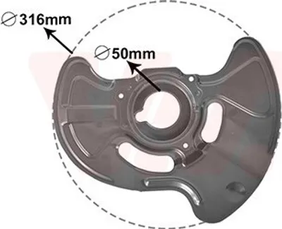 Produktbild von VAN WEZEL Spritzblech Bremsscheibe passend für MERCEDES-BENZ C-Klasse Limousine (W203) Vorne Links 3032371 Ankerblech