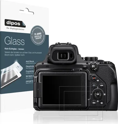 Produktbild von 2x Schutzfolie für Nikon Coolpix P1100 matt - Anti-Shock 9H Folie dipos Glass Kunststoffglas