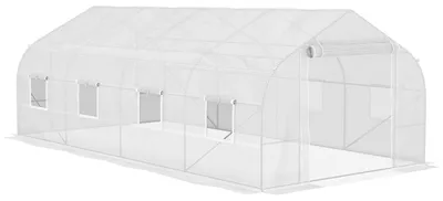 Immagine prodotto di Serre da giardino - Tunnel da coltivazione - Serre - Tunnel da coltivazione - Tunnel - Colore: bianco - Dimensioni: 600x300x200 cm - Struttura in metallo zincato