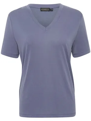 Immagine prodotto di Maglia a maniche corte con scollo a V, modello "Soaked In Luxury", in tessuto jersey, dal taglio casual