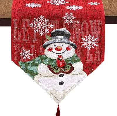 Produktbild von Weihnachtstischdecke, rechteckig, waschbar, schmutzabweisend, für Weihnachten, Neujahrsdekoration, Weihnachtsfeier, Heimdekoration, Weihnachtstischdecken, 183 x 33 cm