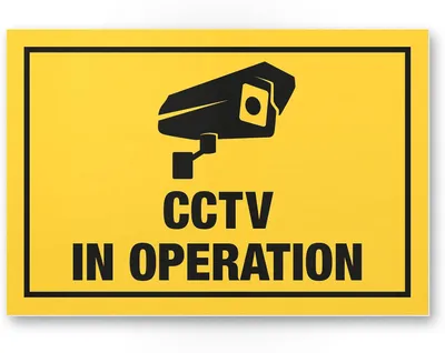 Imagen del producto de Letrero de advertencia de videovigilancia, de plástico, 30 x 20 cm, color amarillo, para edificios