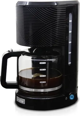 Briebe CM1171BLK Elegance Filterkaffeemaschine mit Glaskanne 10 Tassen, Wiederverwendbare Filter Schwarz