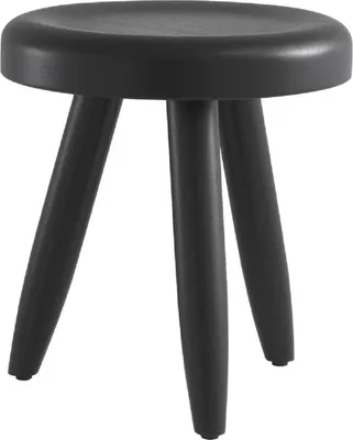 Produktbild von Casa Padrino Luxus Sitzhocker Schwarz Ø 31 x H. 34 cm - Massivholz Hocker - Runder Mindi Holz Sitzhocker - Luxus Möbel