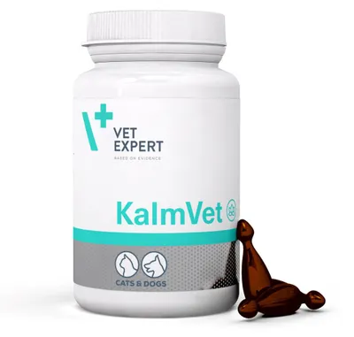 Zdjęcie produktu dla Vet Expert KalmVet 60 kaps. Preparat Na Objawy Stresu Dla Psów i Kotów 