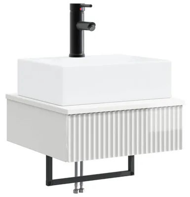 Produktbild von Wandmontiertes Waschbecken Hochglanz Weiß 40 x 41 x 39 cm