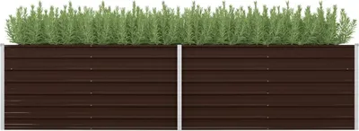 Zdjęcie produktu dla Podwyższona donica, brązowa, 320x80x77 cm, galwanizowana stal