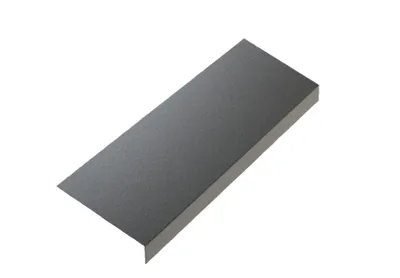 A single piece of metal flashing is shown against a white background.