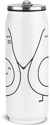 Produktbild von Mr. & Mrs. Panda Trinkflasche Avocado Pärchen - Weiß - Geschenk, Schul, sport, Familie, Liebe, Sportflasche, Wasserflasche, Thermoflasche, Kinder