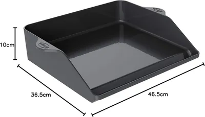 Imagen del producto de Rösle, Plancha-parrilla, placa de alta calidad fabricada en hierro fundido esmaltado de porcelana, ideal para carne, verduras y piezas pequeñas a la parrilla. Borde extra alto, 47 x 36,5 cm, color negro. Código: 250429. Número de artículo: 4004293254290